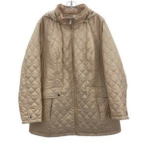 Liz Claiborne Women's 2X Packable Quilted Jacket Hooded Plus Size Pink A273558